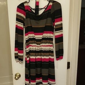 Long sleeved striped dress